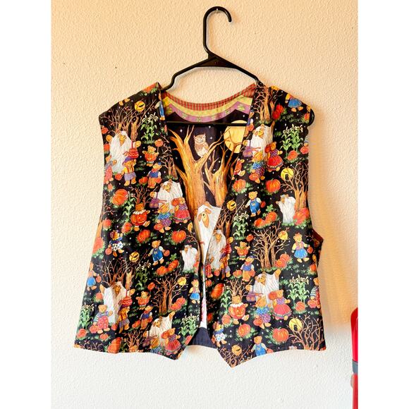 80’s/90’s Reversible Handmade Halloween Novelty Bears Vest - Picture 1 of 7